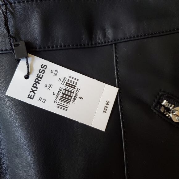 Express High Waisted Zip Front Vegan Leather Skirt - Picture 5 of 6